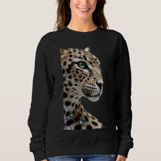 Luxe Glitter Juwelen Luipaard Grafische Sweater