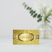 Luxe Glitter Lichtgevende Diamanten Monogram Visitekaartje (Staand voorkant)