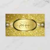 Luxe Glitter Lichtgevende Diamanten Monogram Visitekaartje (Voorkant)