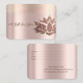 Luxe Glitter Lotus, Confetti, Roos Gold Kortingskaartje (Voorkant / Achterkant)