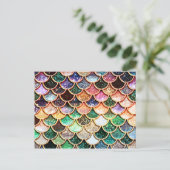 Luxe Glitter Mermaid Scales - Multicolor Briefkaart (Staand voorkant)