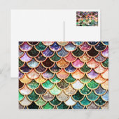 Luxe Glitter Mermaid Scales - Multicolor Briefkaart (Voorkant / Achterkant)