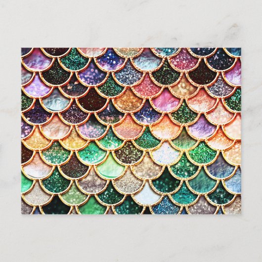 Luxe Glitter Mermaid Scales - Multicolor Briefkaart (Voorkant)