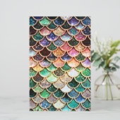 Luxe Glitter Mermaid Scales - Multicolor Briefpapier (Staand voorkant)