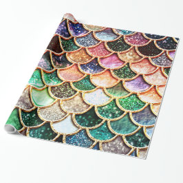 Luxe Glitter Mermaid Scales - Multicolor Cadeaupapier