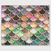 Luxe Glitter Mermaid Scales - Multicolor Cadeaupapier (Vlak)