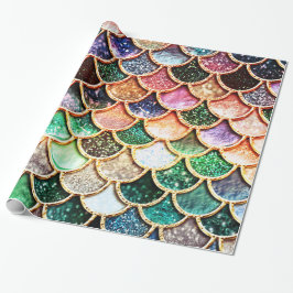 Luxe Glitter Mermaid Scales - Multicolor Cadeaupapier