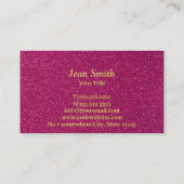 Luxe Glitter Pink Gold Monogram Visitekaartje (Achterkant)