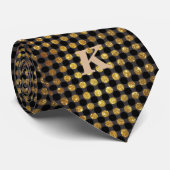 Luxe Glitter Polka Dots Personaliseren Naam Zwart Stropdas (Opgerold)