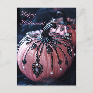 Luxe Glitter Pompoenen Halloween Wenskaart Briefkaart