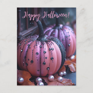 Luxe Glitter Pompoenen Halloween Wenskaart Briefkaart