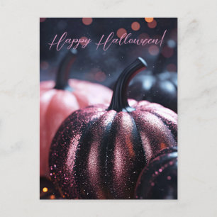 Luxe Glitter Pompoenen Halloween Wenskaart Briefkaart