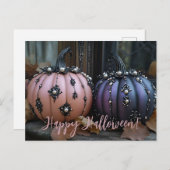 Luxe Glitter Pompoenen Halloween Wenskaart Briefkaart (Voorkant / Achterkant)