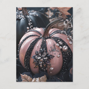 Luxe Glitter Pompoenen Halloween Wenskaart Briefkaart