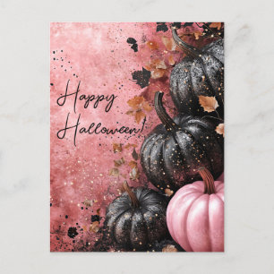 Luxe Glitter Pompoenen Halloween Wenskaart Briefkaart