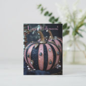 Luxe Glitter Pompoenen Halloween Wenskaart Briefkaart (Staand voorkant)