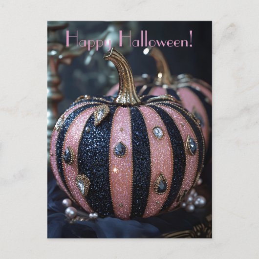 Luxe Glitter Pompoenen Halloween Wenskaart Briefkaart (Voorkant)