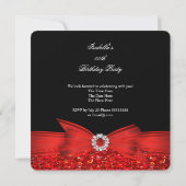 Luxe glitter Red Bow Black alle keren Kaart (Achterkant)