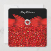 Luxe glitter Red Bow Black alle keren Kaart (Voorkant)