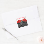Luxe Glitter Rode Strik Sticker voor elke leeftijd (Envelop)
