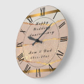 Luxe Glitter Roos Gold aanpassen Grote Klok (Hoek)