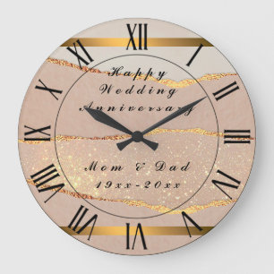 Luxe Glitter Roos Gold aanpassen Grote Klok