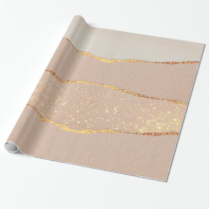 Luxe Glitter Roos Gold Cadeaupapier