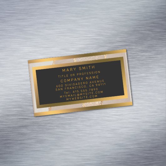 Luxe Glitter Roos Gold Magnetisch Visitekaartje (Voorbeeld)