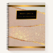 Luxe Glitter Roos Gold Notitieboek (Voorkant)