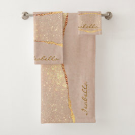 Luxe Glitter Roos Gold past zich aan Bad Handdoek
