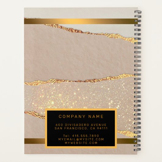 Luxe Glitter Roos Gold Planner (Achterkant)