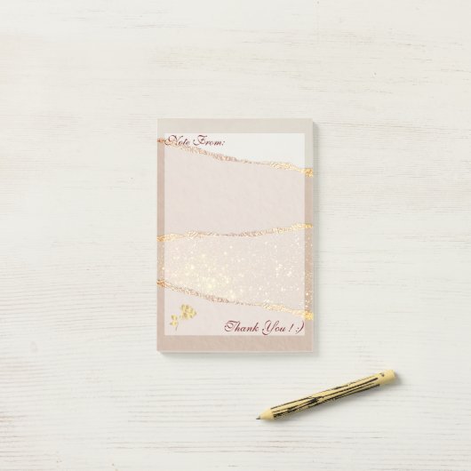 Luxe Glitter Roos Gold Post-it® Notes (Op bureau)