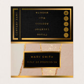 Luxe Glitter Roos Gold Visitekaartje (Buitenkant ongevouwen)