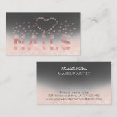 Luxe glitter roos gouden vlinders nagels logo visitekaartje (Voorkant / Achterkant)