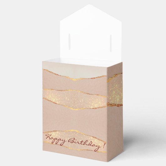 Luxe Glitter Roze Goud Bedankdoosjes (Geopend)