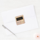 Luxe Glitter Roze Gouden Vierkante Sticker (Envelop)