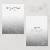 Luxe Glitter Silver Ombre Jewelry Earring display Visitekaartje (Voorkant / Achterkant)