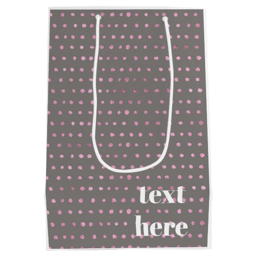 Luxe glitter stippen medium cadeauzakje (Achterkant)