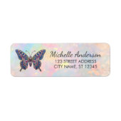 Luxe Glitter Vlinder Retouradres  Etiket (Voorkant)