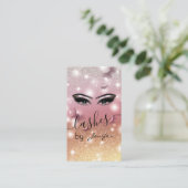 Luxe glitterachtige mousserende vlinderwimpers mak visitekaartje (Staand voorkant)