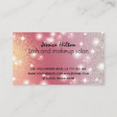 Luxe glitterachtige mousserende vlinderwimpers mak visitekaartje (Achterkant)