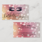 Luxe glitterachtige mousserende vlinderwimpers mak visitekaartje (Voorkant / Achterkant)