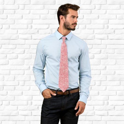 Luxe Glitterend Licht Koraal Glitters Stropdas