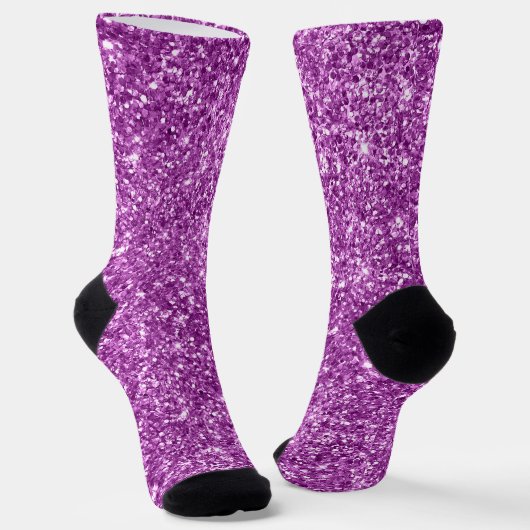 Luxe Glitterend Paars Glitter Sokken (Gebogen)