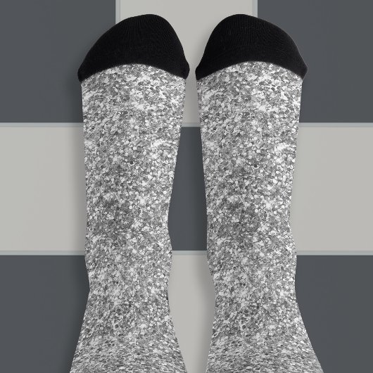 Luxe Glitterend Zilver Grijs Glitters Sokken