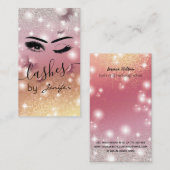 Luxe glitterie mousserende vlinderwand wink visitekaartje (Voorkant / Achterkant)