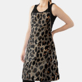 Luxe Glitters Bruin Zwart Goud Luipaardprint Schort (Insitu)