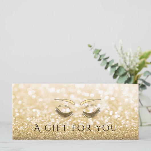 Luxe glittery gold lashes & wenkbrauwen (Staand voorkant)