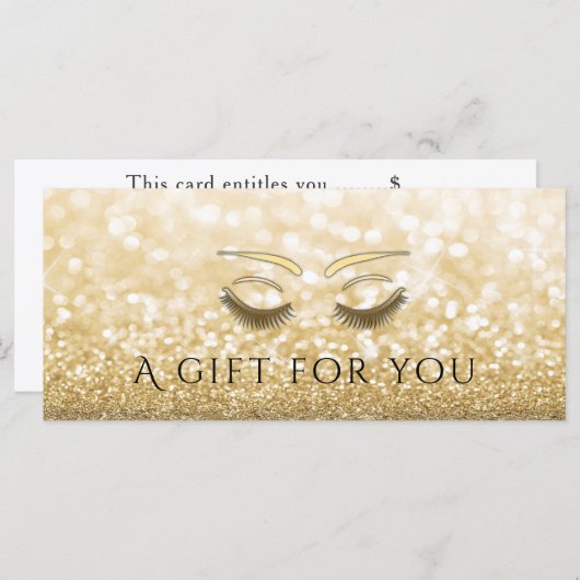 Luxe glittery gold lashes & wenkbrauwen (Voorkant / Achterkant)