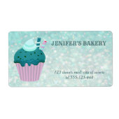 Luxe glittery homemade cupcakes en snoepjes etiket (Voorkant)